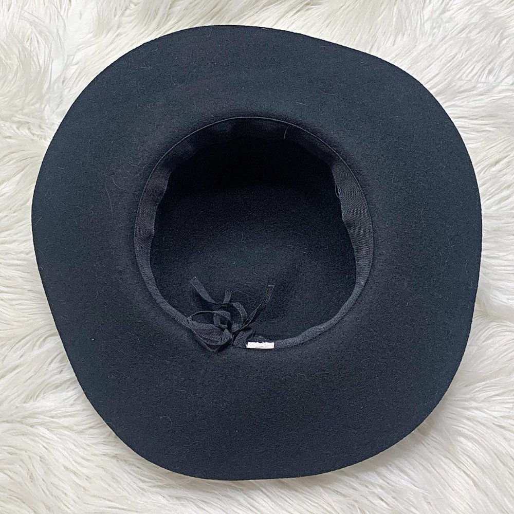 Floppy-Brim Embellished Felt Hat in Black - Picture 6 of 7